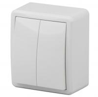 Переключатель двухклавишный ЭРА Эксперт 10AX 250V Al Cu 11А-1204-01 Б0038815