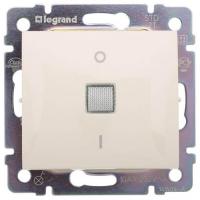 Выключатель одноклавишный двухполюсный Legrand Valena 16A 250V с подсветкой слоновая кость 774114