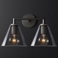 Бра Rh Utilitaire Funnel Shade Double Sconce Black By Imperiumloft