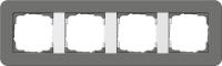 Рамка 4-постовая Gira E3 темно-серый/белый глянцевый 0214413