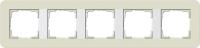 Рамка 5-постовая Gira E3 песочный/белый глянцевый 0215417