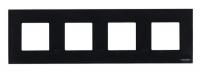 Рамка 4-постовая ABB Zenit стекло черное 2CLA227400N3101