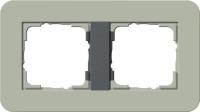 Рамка 2-постовая Gira E3 серо-зеленый/антрацит 0212425