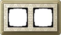 Рамка 2-постовая Gira ClassiX Art бронза/кремовый 0212663