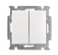 Переключатель двухклавишный ABB Basic55 10A 250V альпийский белый 2CKA001012A2144