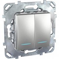 Выключатель двухклавишный с подсветкой Schneider Electric Unica MGU5.0101.30NZD