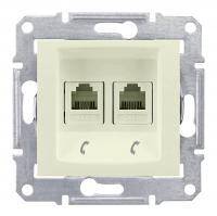 Розетка телефонная 2хRJ11 Schneider Electric Sedna SDN4201147