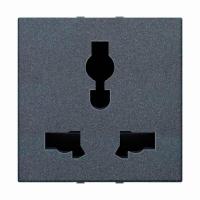 Розетка EU/BS ABB Zenit с/з 13A 230V со шторками винтовой зажим антрацит 2CLA223900N1801
