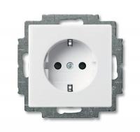 Розетка ABB Basic55 Schuko с/з 16A 250V со шторками безвинтовой зажим альпийский белый 2CKA002013A5278
