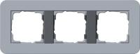 Рамка 3-постовая Gira E3 серо-голубой/антрацит 0213424