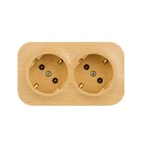 Розетка 2х2К+З Legrand Quteo 16A 250V дерево 782293