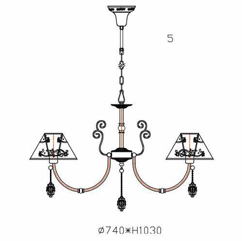 Подвесная люстра Rivoli Femmi 2032-205 Б0038455 Подвесная люстра Rivoli Femmi 2032-205 Б0038455