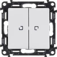 Выключатель двухклавишный Legrand Valena Life 10A 250V с подсветкой белый 752428