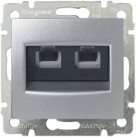 Розетка телефонная 2хRJ11 Legrand Valena алюминий 770139