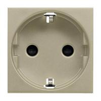Розетка ABB Zenit с/з 16A 250V со шторками безвинтовой зажим шампань 2CLA228860N1901