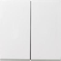 Лицевая панель Gira System 55 выключателя двухклавишного с набором уплотнений IP44 чисто-белый глянцевый 026603