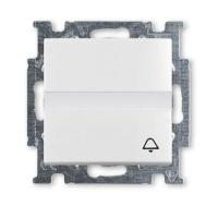 Выключатель кнопочный одноклавишный ABB Basic55 10A 250V Звонок альпийский белый 2CKA001413A1086