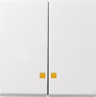 Лицевая панель Gira System 55 выключателя двухклавишного с подсветкой чисто-белый шелковисто-матовый 063127