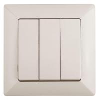 Выключатель трехклавишный ЭРА Intro Solo 10A 250V слоновая кость 4-106-02 Б0043299