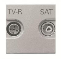 Розетка TV-R-SAT оконечная ABB Zenit серебро 2CLA225170N1301