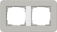 Рамка 2-постовая Gira E3 серый/белый глянцевый 0212412