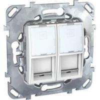 Розетка компьютерная 2хRJ45 Schneider Electric Unica MGU5.2424.18ZD