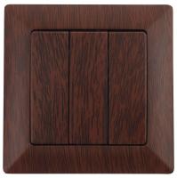 Выключатель трехклавишный ЭРА Intro Solo 10A 250V венге 4-106-10 Б0043303