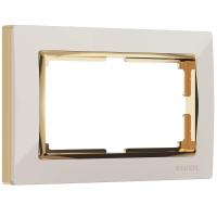 Рамка Werkel Snabb для двойной розетки слоновая кость/золото WL03-Frame-01-DBL-ivory/GD 4690389083853