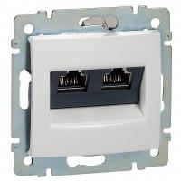 Розетка компьютерная 2хRJ45 Legrand Valena STP 10 GIGA белая 770073