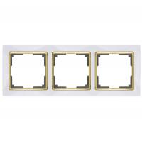 Рамка Werkel Snabb на 3 поста белый/золото WL03-Frame-03-white/GD 4690389083921