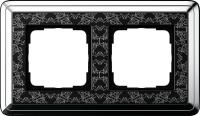 Рамка 2-постовая Gira ClassiX Art хром/черный 0212682