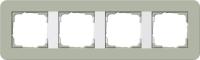 Рамка 4-постовая Gira E3 серо-зеленый/белый глянцевый 0214415