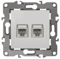 Розетка телефонная 2XRJ11 ЭРА 12 12-3106-01 Б0014717