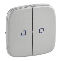 Лицевая панель Legrand Valena Allure выключателя двухклавишного с подсветкой алюминий 755227