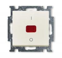 Выключатель одноклавишный двухполюсный ABB Basic55 20A 250V с подсветкой chalet-белый 2CKA001020A0093