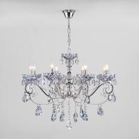 Подвесная люстра Eurosvet Escada 10109/8 хром/лазурный хрусталь Strotskis