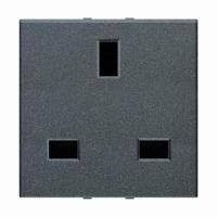 Розетка GB ABB Zenit с/з 13A 230V со шторками винтовой зажим антрацит 2CLA223700N1801