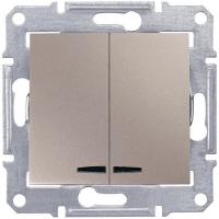 Выключатель двухклавишный с синей подсветкой Schneider Electric Sedna 10A 250V SDN0300368