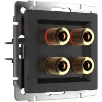 Акустическая розетка Werkel х4 черный матовый WL08-AUDIOx4 4690389063725
