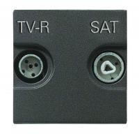 Розетка TV-R-SAT ABB Zenit антрацит 2CLA225130N1801