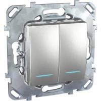 Переключатель двухклавишный с подсветкой Schneider Electric Unica MGU5.0303.30NZD
