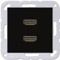 Розетка HDMI двойная Jung A 500 черная MAA1133SW