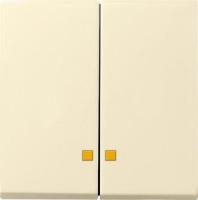 Лицевая панель Gira System 55 выключателя двухклавишного с подсветкой кремовый глянцевый 063101