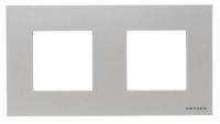 Рамка 2-постовая ABB Zenit серебро 2CLA227200N1301