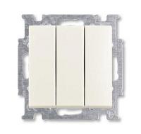 Выключатель трехклавишный ABB Basic55 16A 250V chalet-белый 2CKA001012A2183