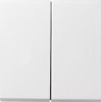 Выключатель кнопочный двухклавишный Gira F100 10A 250V чисто-белый глянцевый 0125112