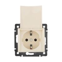 Розетка 2К+3 Legrand Valena 16A 250V с/з с крышкой винтовой зажим слоновая кость 774322
