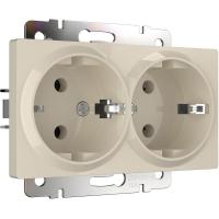 Розетка Werkel двойная с заземлением слоновая кость WL03-SKG-02-IP20 4690389073113