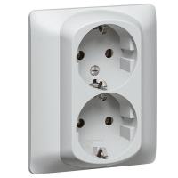 Розетка 2х2К+3 Legrand Galea Life 16A 250V с/з винтовой зажим алюминий 771330