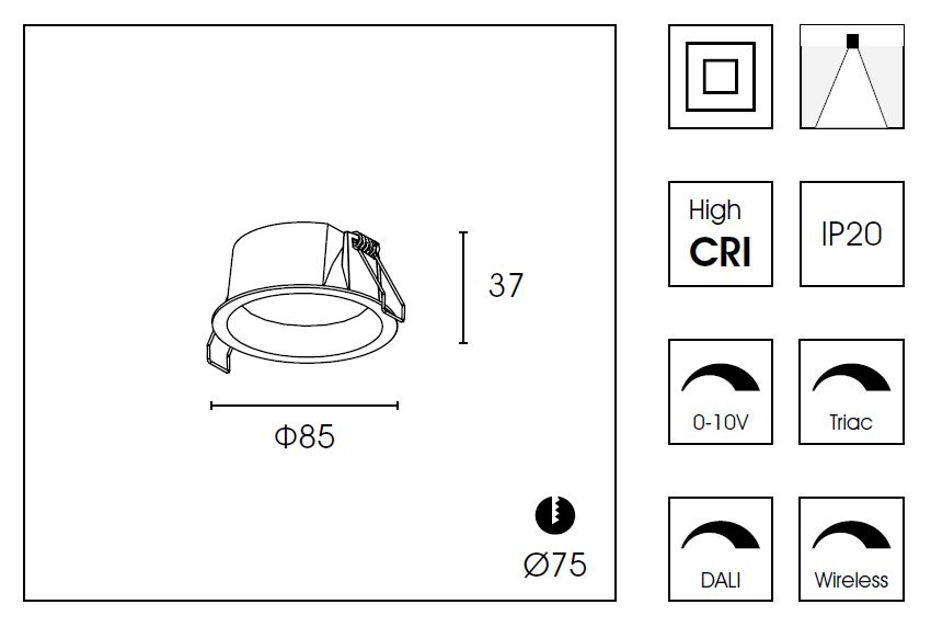 Встраиваемый светильник DB8503NR Ø8.5